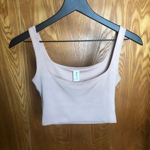 Salty Beige Square Neck Crop Top
